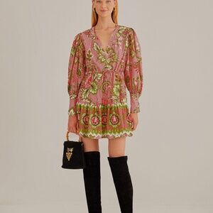 Soft Pink Aura Floral Mini Dress.